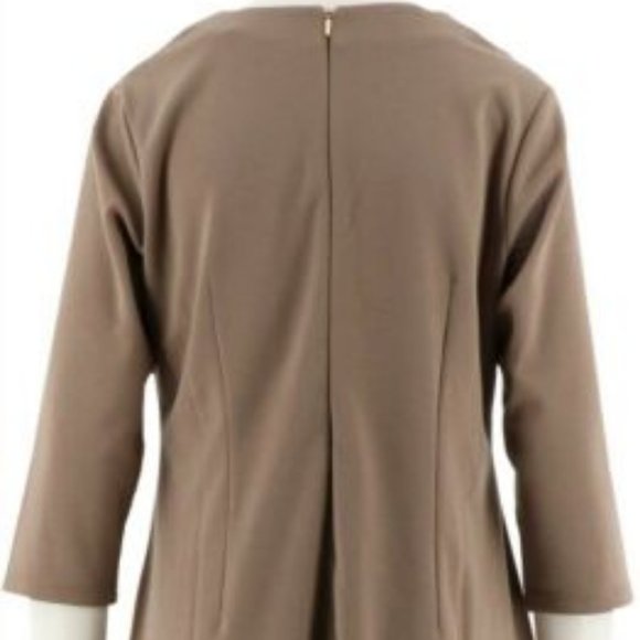 NWT LIZ CLAIBORNE NY PONTE KNIT V-NECK DRESS 20P - Picture 5 of 11